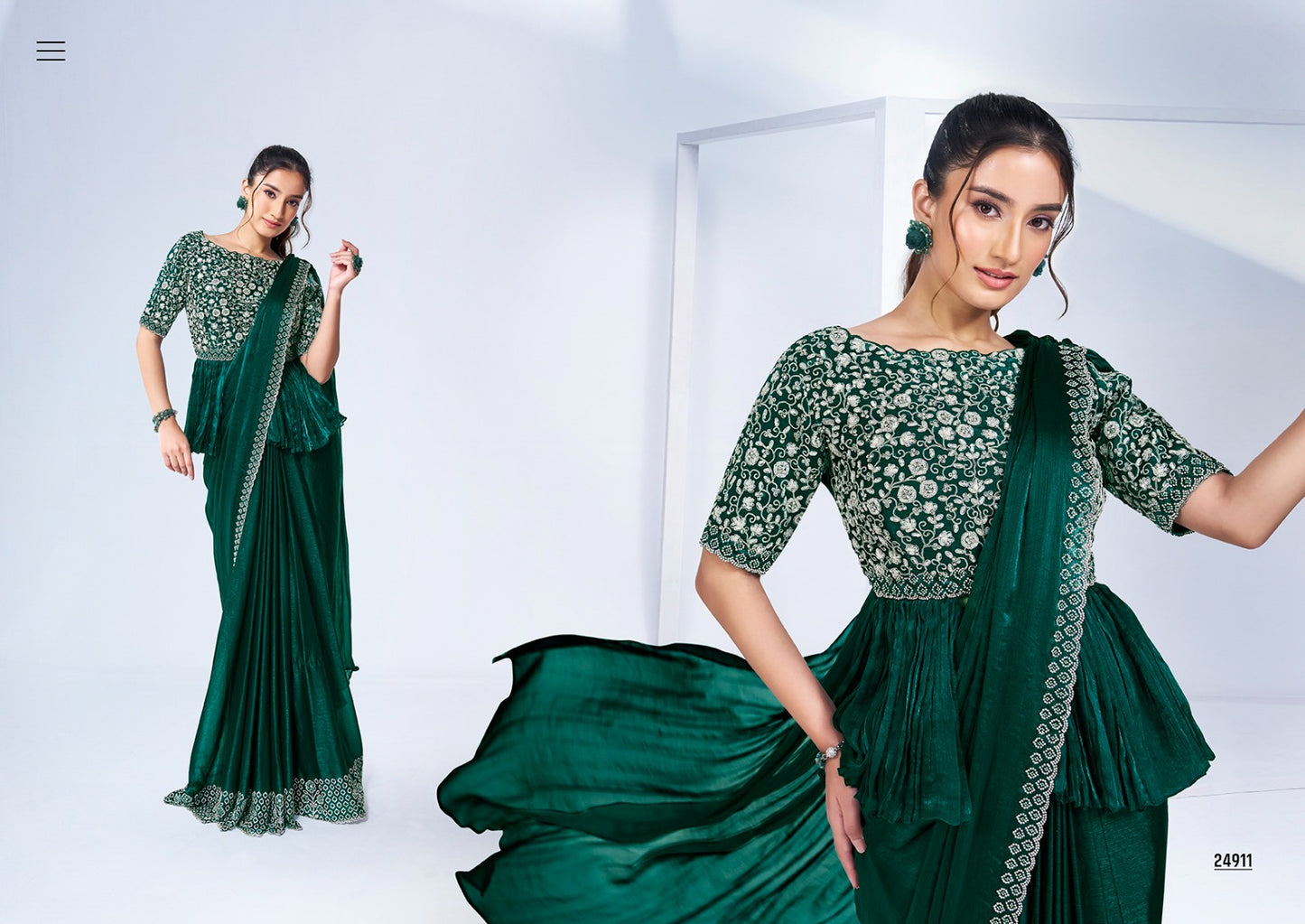 Designer Pure Handwork Ready To Wear Saree