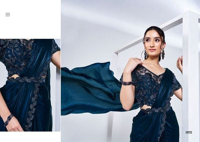 Designer Pure Handwork Ready To Wear Saree