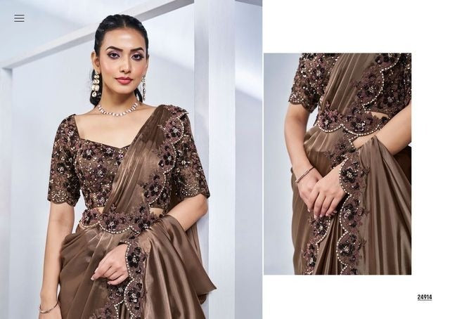Designer Pure Handwork Ready To Wear Saree