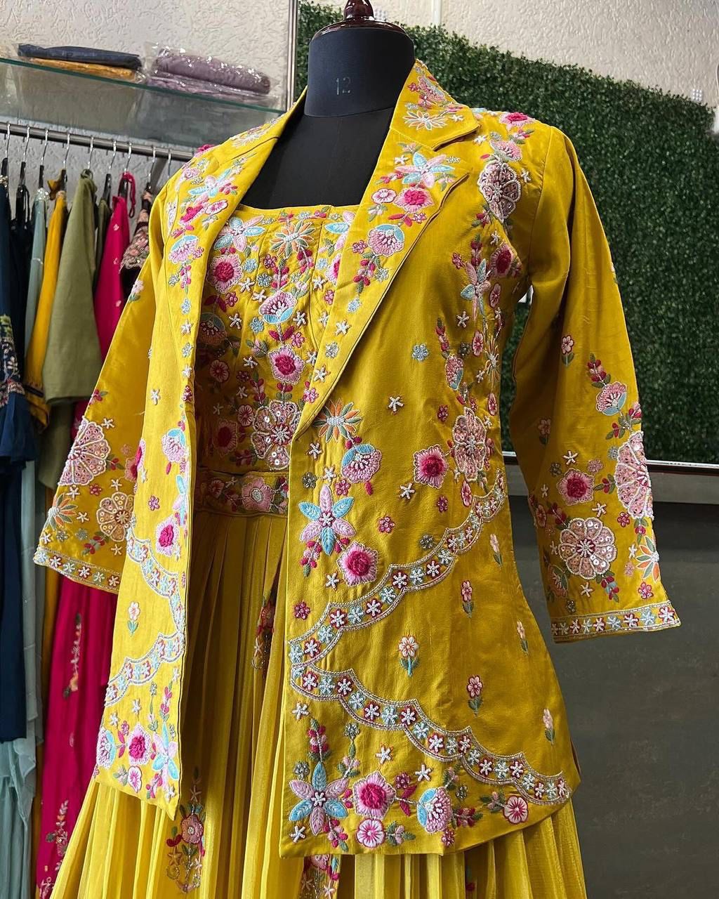 Western Style Multi Thread With Sequence Work Sharara Suit