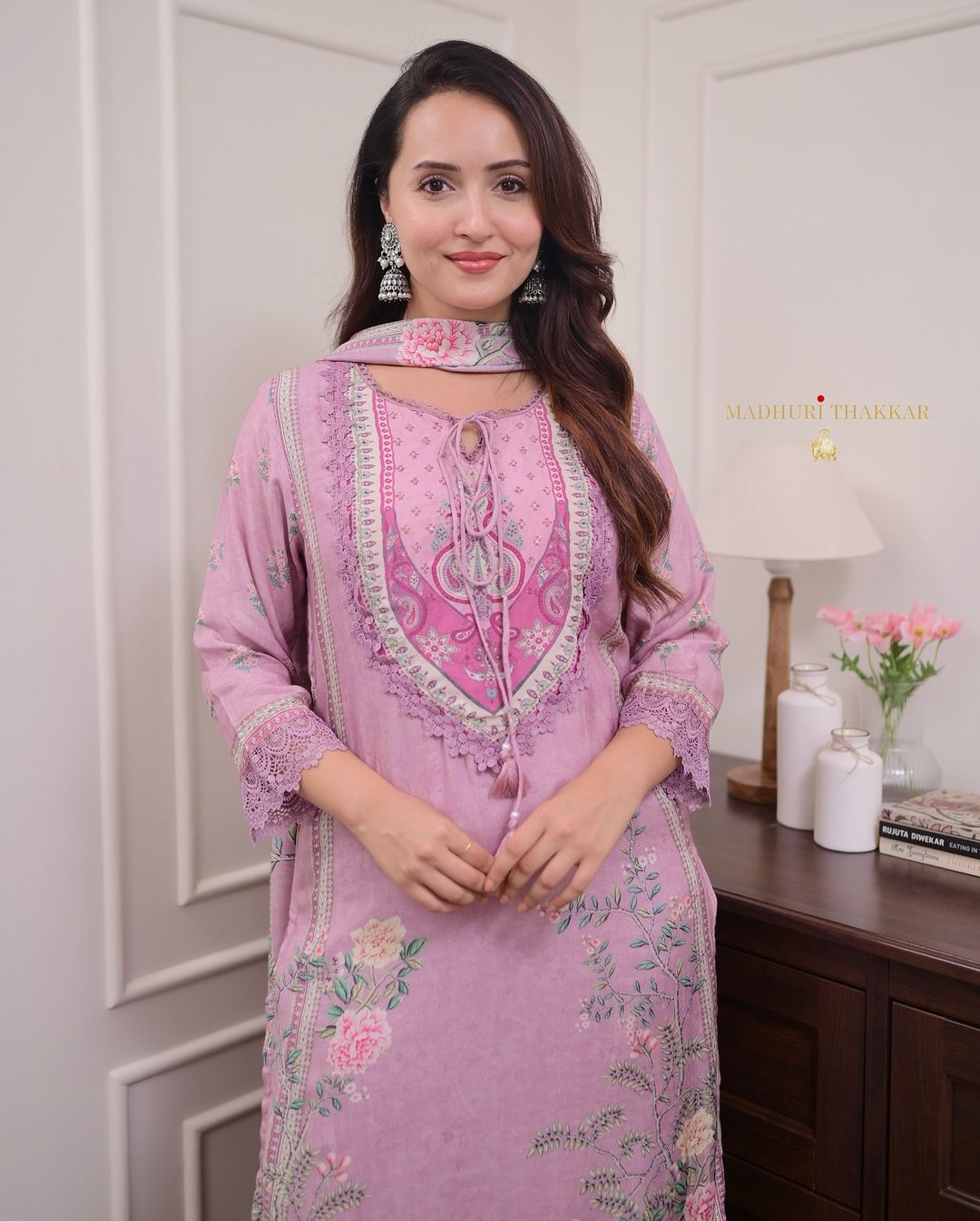 Lilac Muslin Pakistani Suit