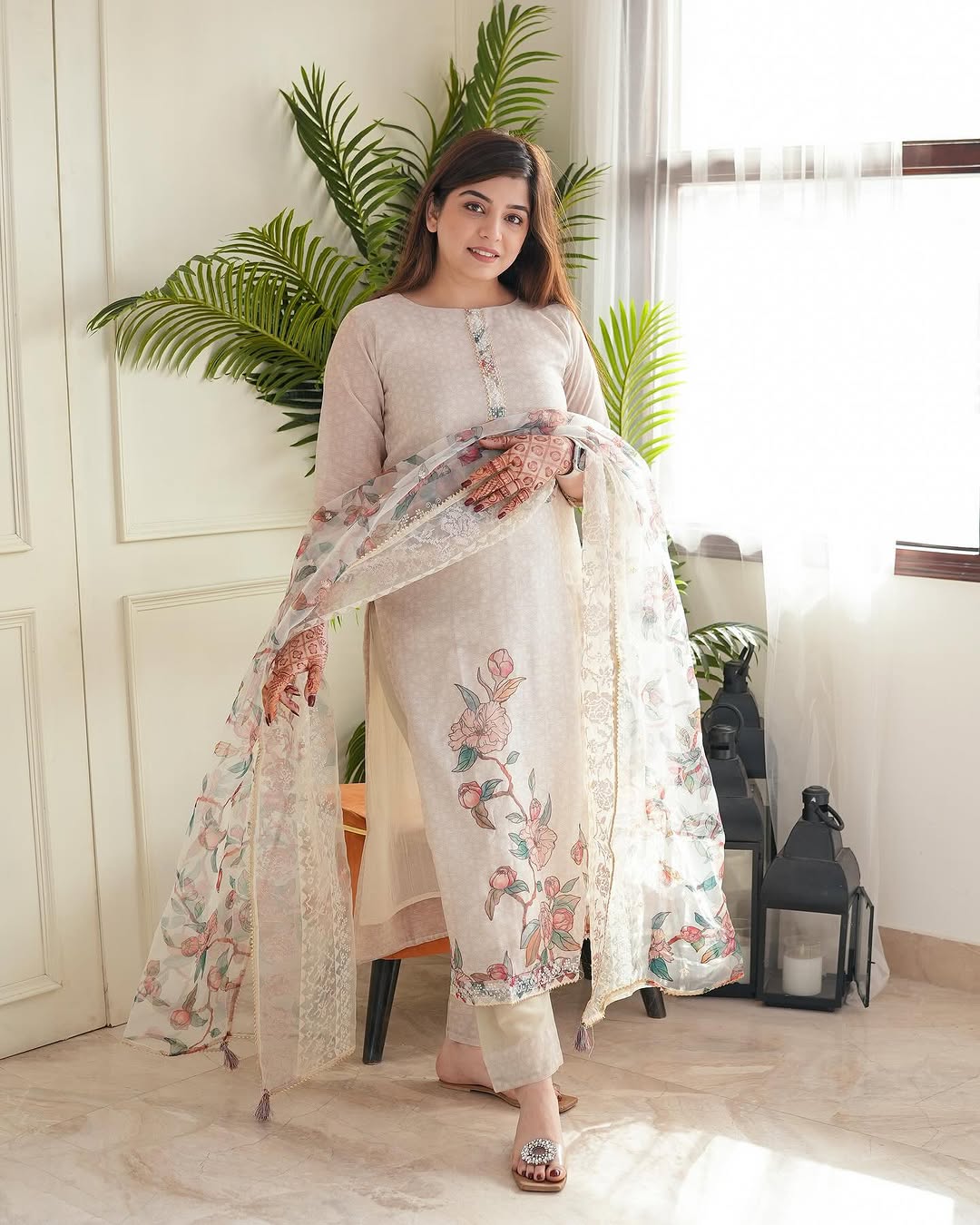 Off-White Linen Cotton Suit Set