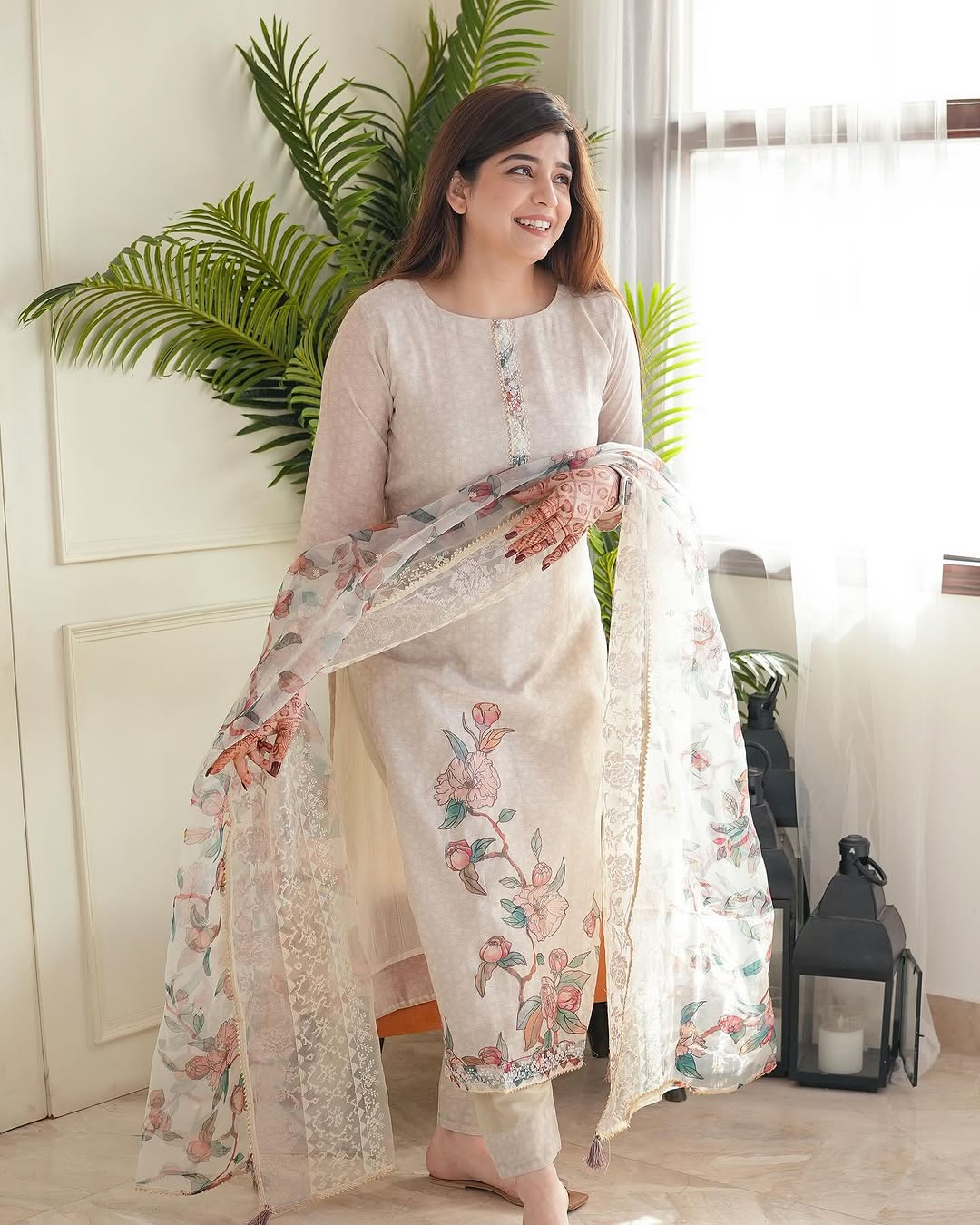 Off-White Linen Cotton Suit Set