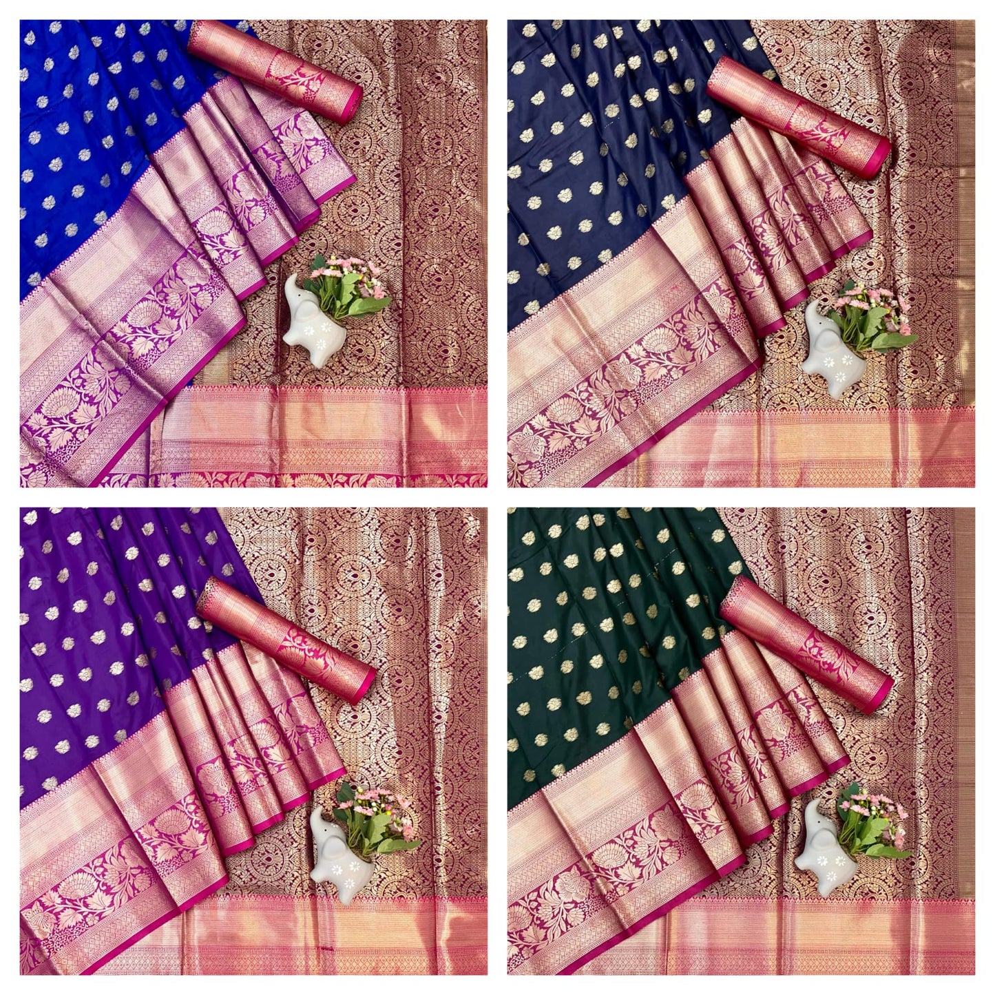 Pure Soft Lichi Silk Saree With Beautiful  Zari Weaving With Mina Butta Work