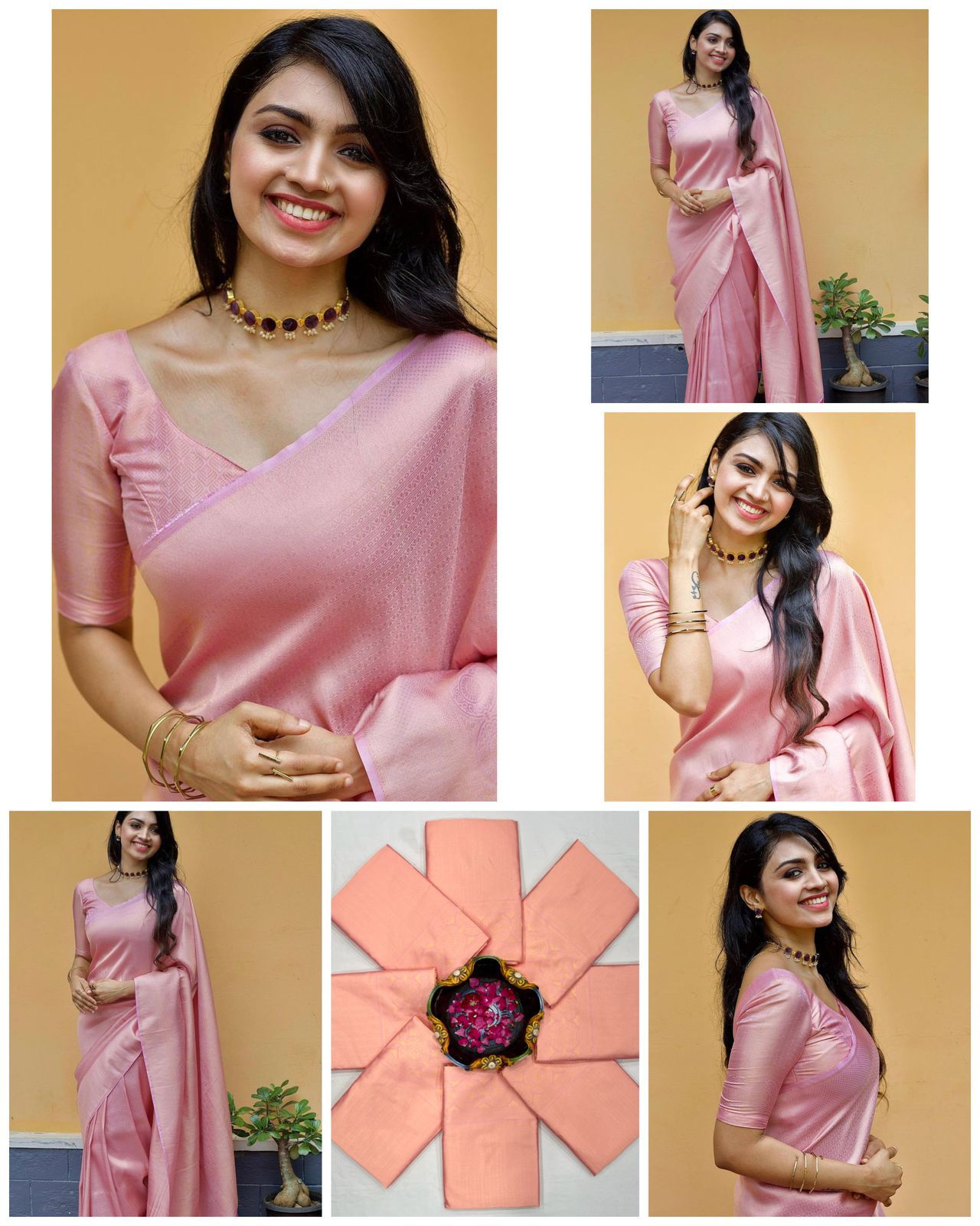 Soft Lichi Silk Blend Jacquard Work & Beautiful Rich Pallu Saree