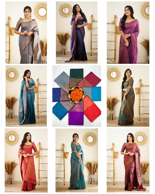 Party Wear Jacquard Soft Lichi Silk Saree With Beautiful Rich Pallu