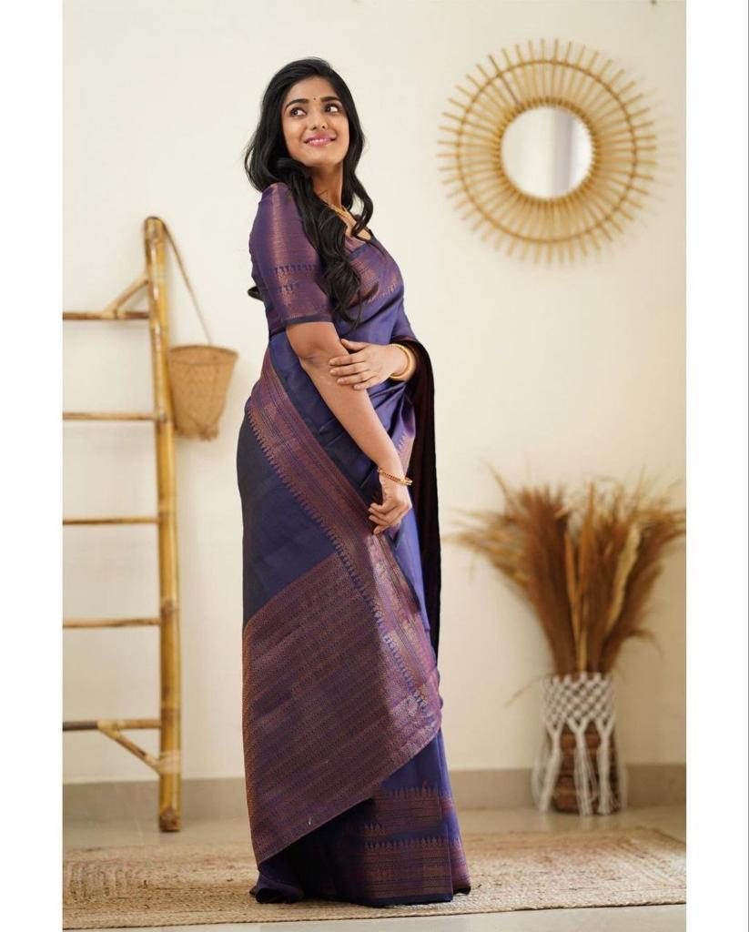 Party Wear Jacquard Soft Lichi Silk Saree With Beautiful Rich Pallu