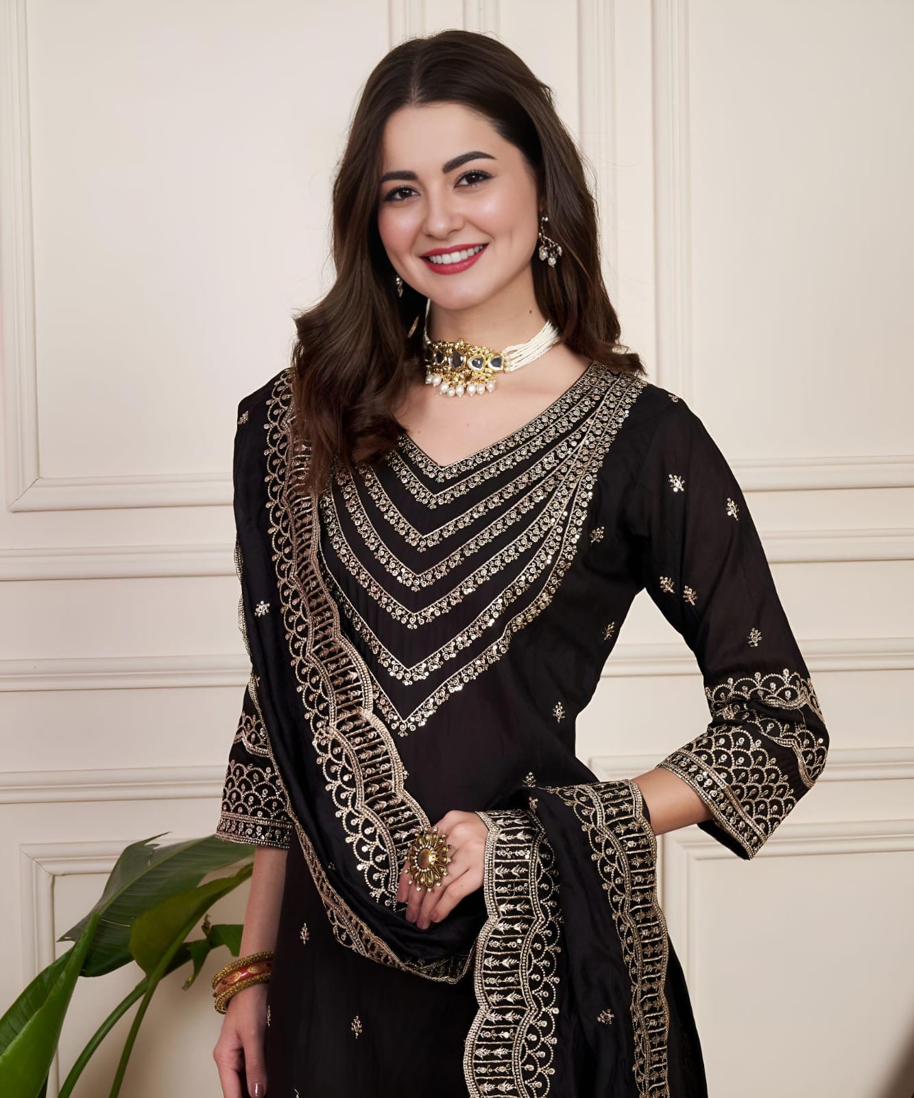 Beautiful Designer Party Wear Chanderi Silk Suit