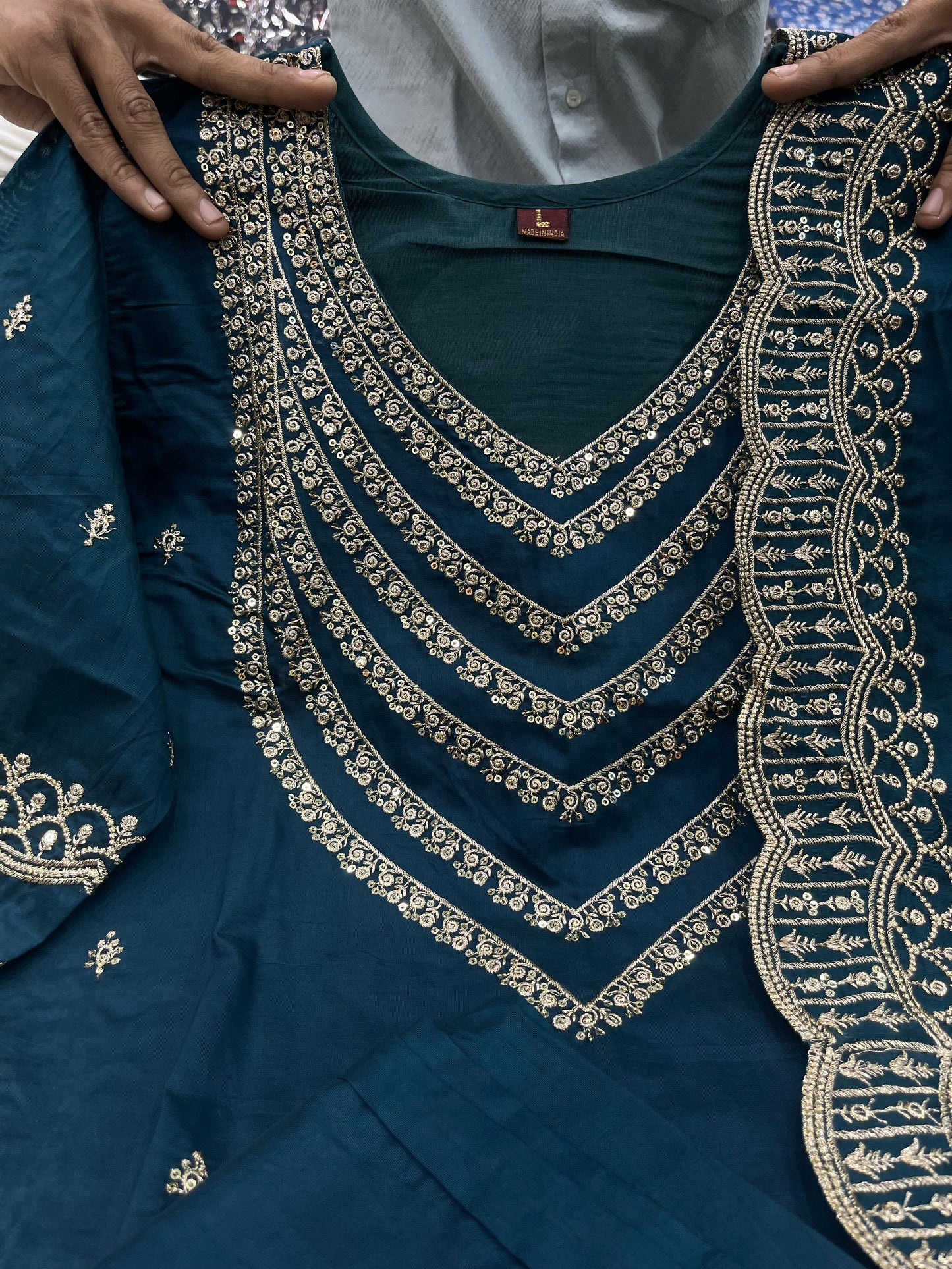Beautiful Designer Party Wear Chanderi Silk Suit