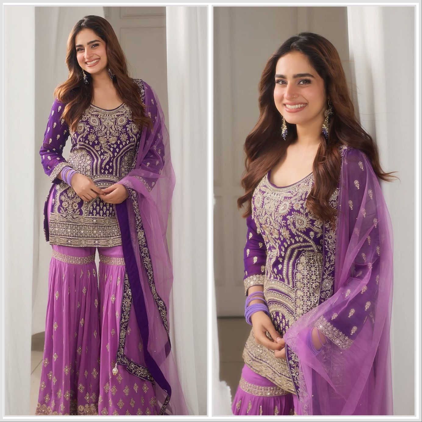 Georgette Palazzo Salwar Suit with Embroidery Work