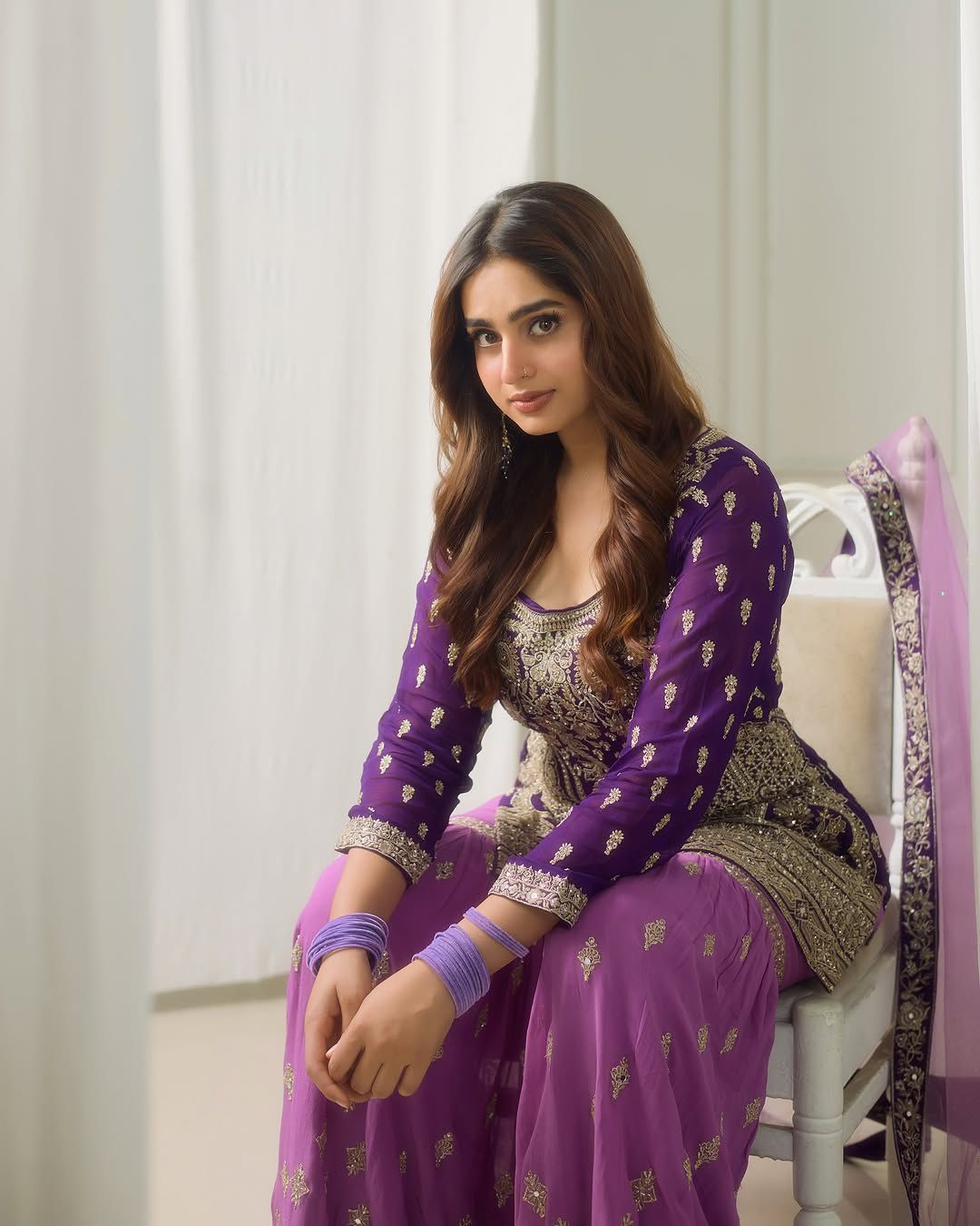Georgette Palazzo Salwar Suit with Embroidery Work