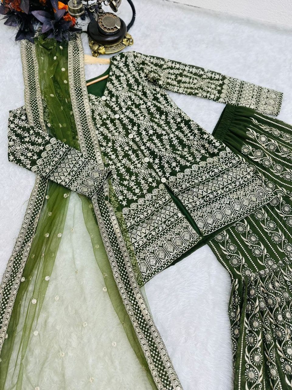 Embroidered Faux Georgette Suit