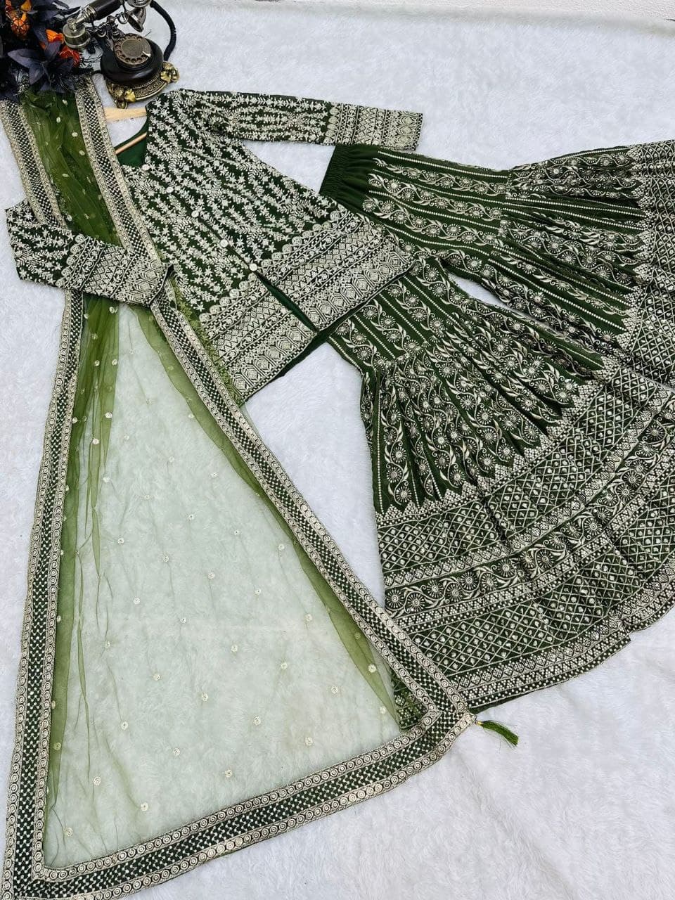 Embroidered Faux Georgette Suit