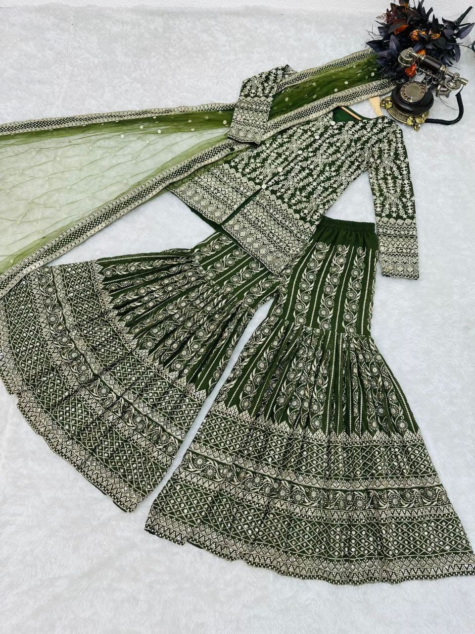 Embroidered Faux Georgette Suit