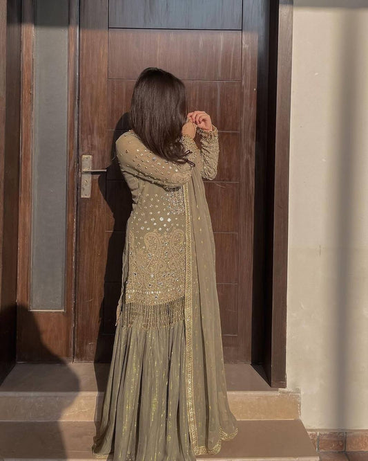 Heavy Faux Georgette Heavy Embroidery Sequence Work Suit
