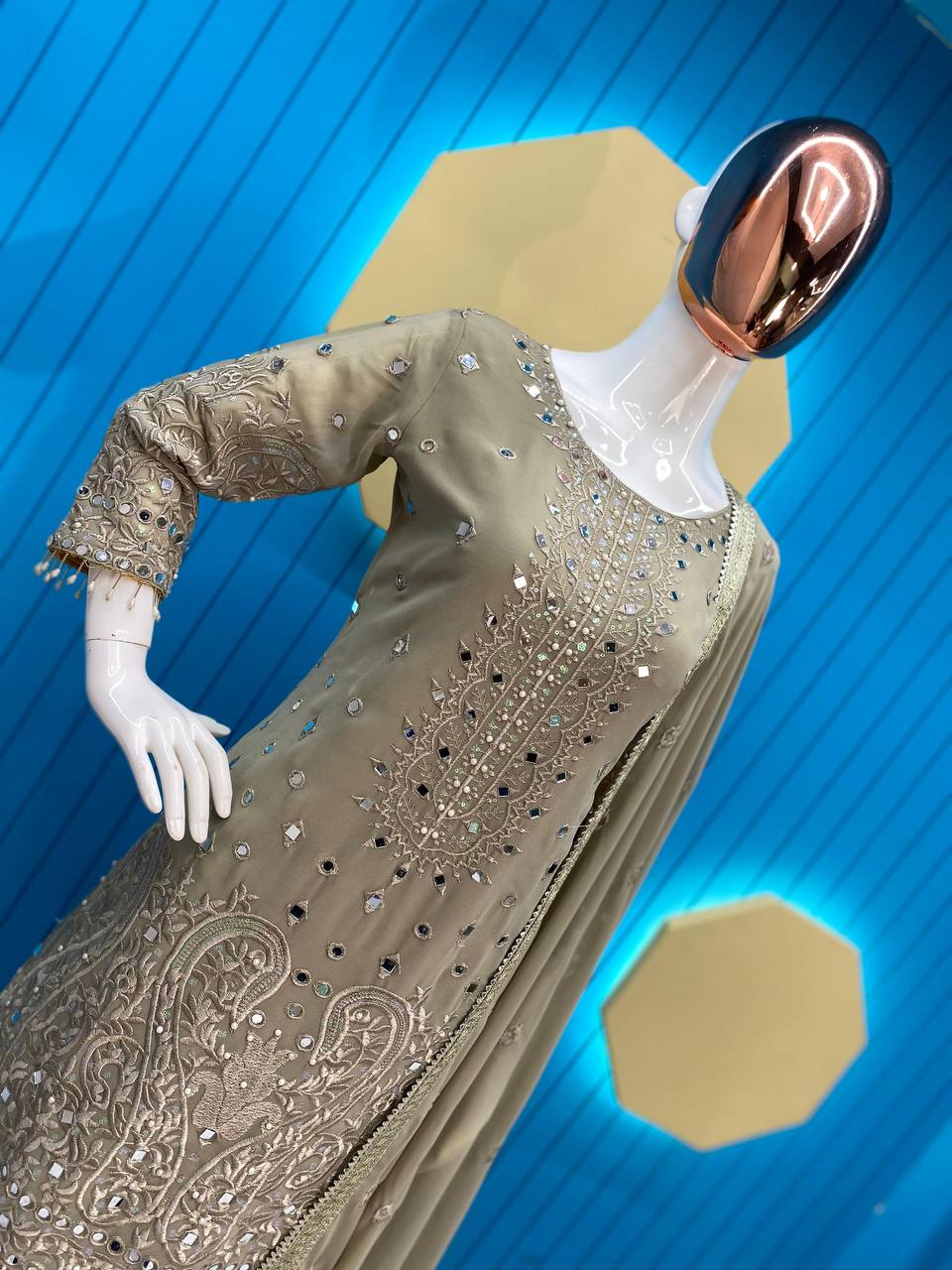 Heavy Faux Georgette Heavy Embroidery Sequence Work Suit