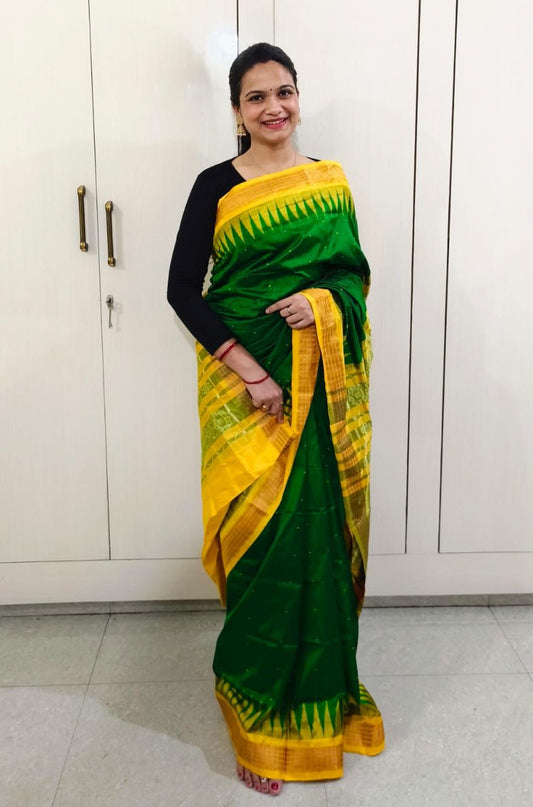 Odisha Sambalpuri Half Tissue Bandha Silk Saree