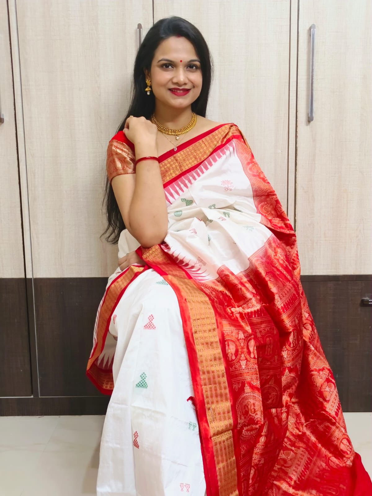Odisha Sambalpuri Half Tissue Bandha Silk Saree