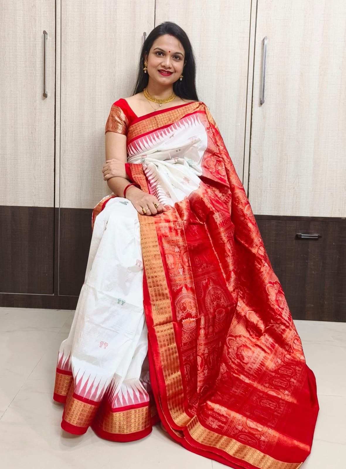 Odisha Sambalpuri Half Tissue Bandha Silk Saree