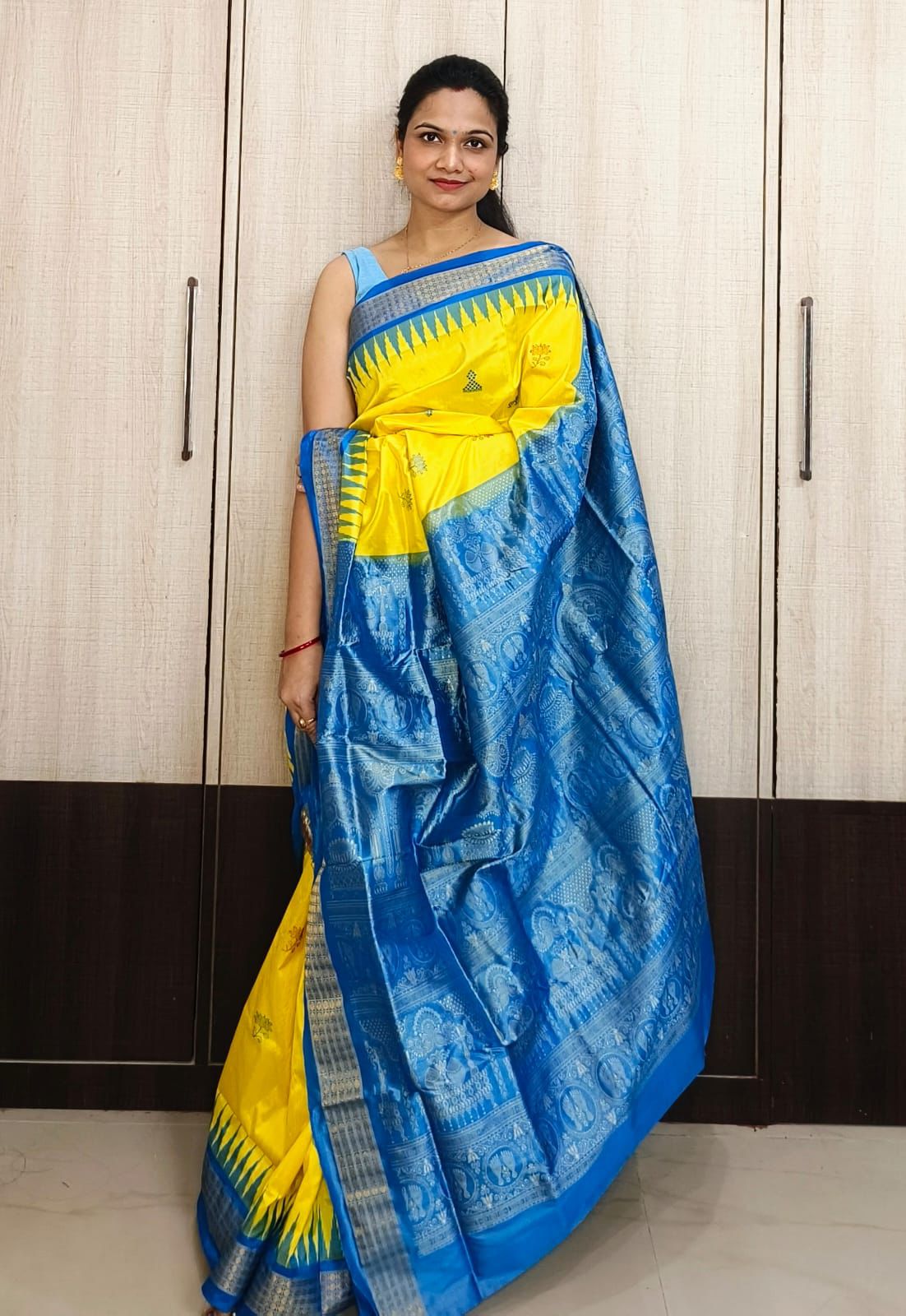 Odisha Sambalpuri Half Tissue Bandha Silk Saree