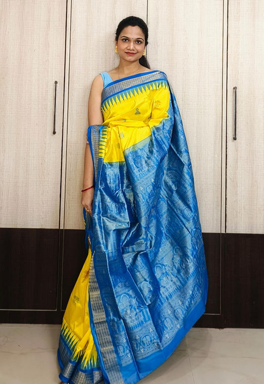 Odisha Sambalpuri Half Tissue Bandha Silk Saree