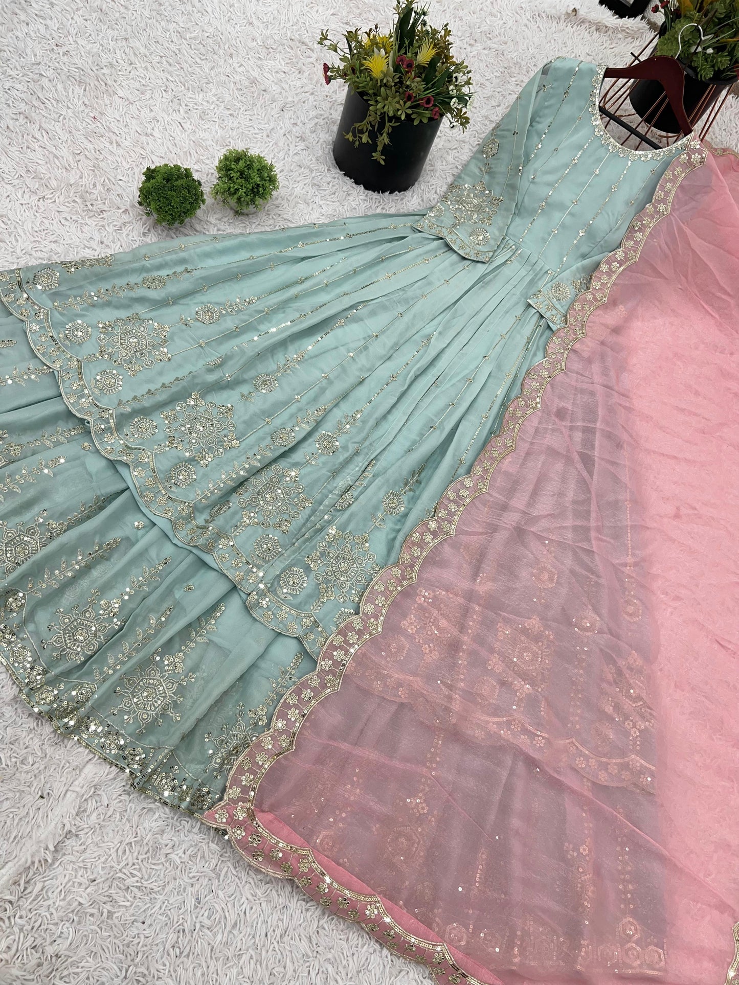Pure Georgette Suit with Heavy Embroidery & Sequience Work