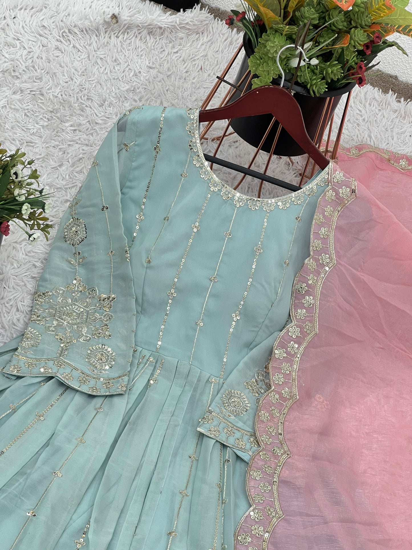 Pure Georgette Suit with Heavy Embroidery & Sequience Work