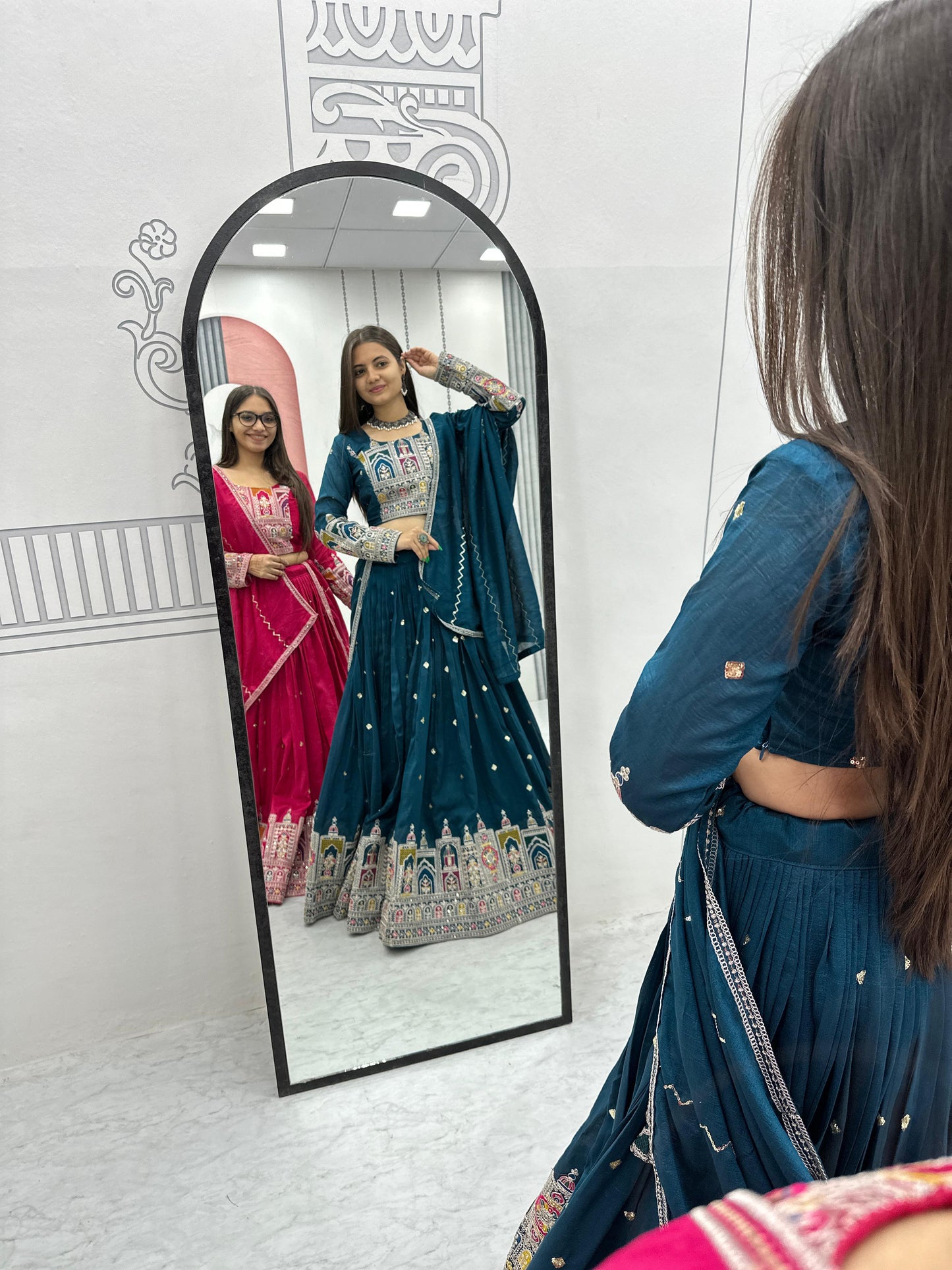 Designer Thread Embroidery Heavy Sequins Work Lehenga Choli With Dupatta