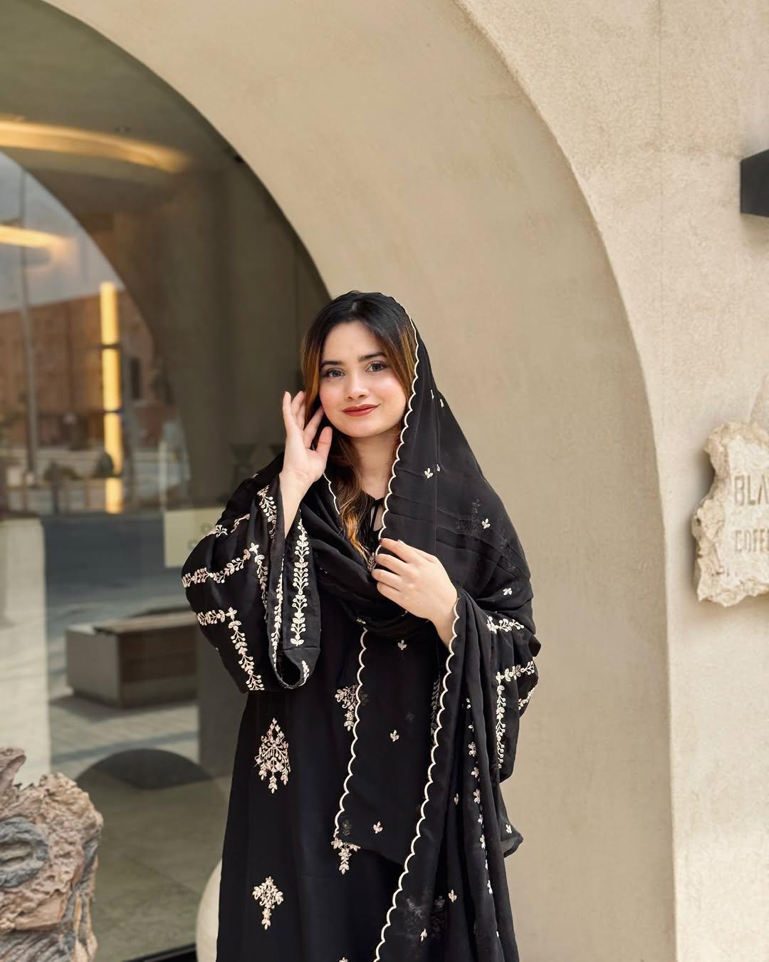 Designer Faux Georgette Kurta Palazzo And Dupatta Set