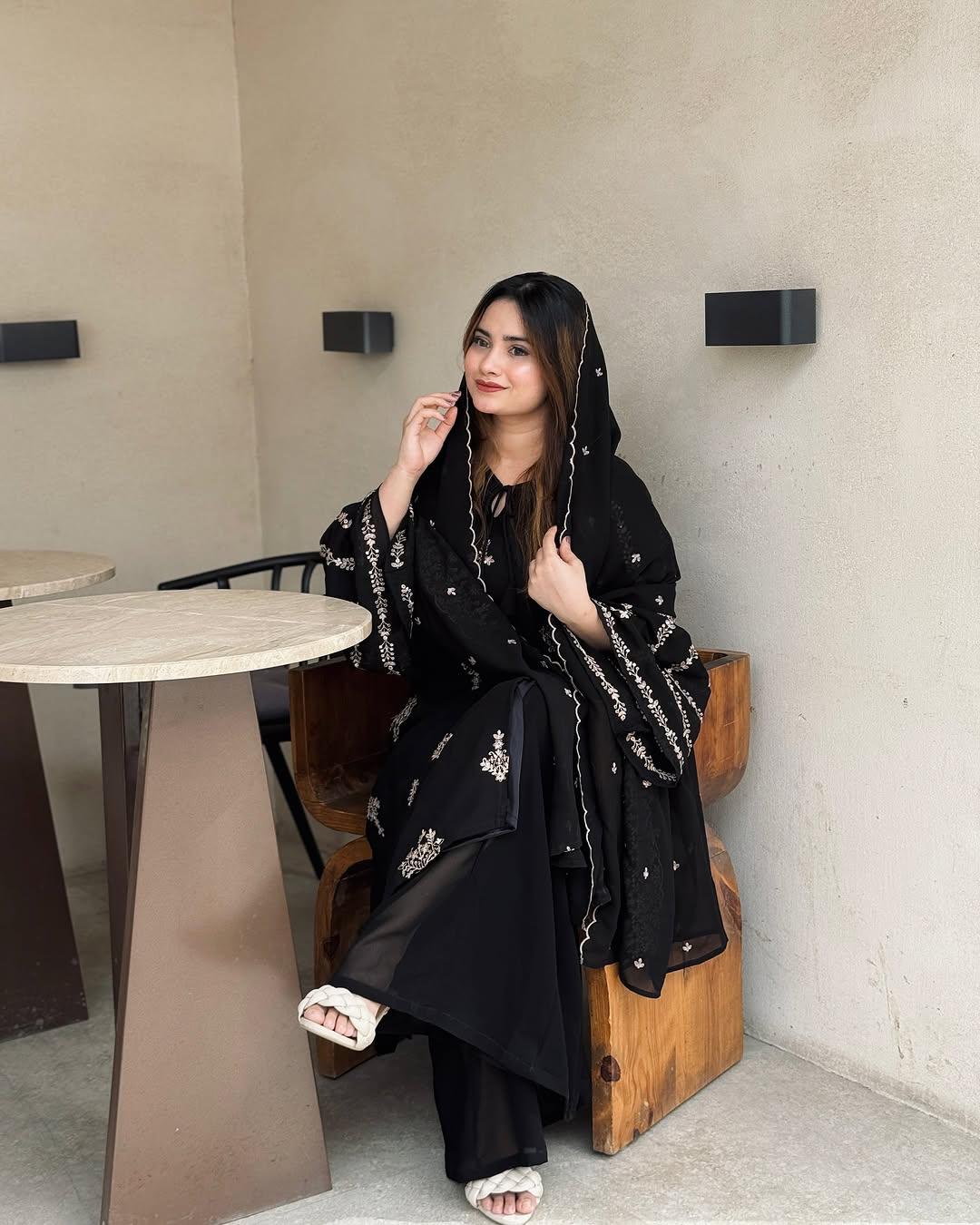 Designer Faux Georgette Kurta Palazzo And Dupatta Set