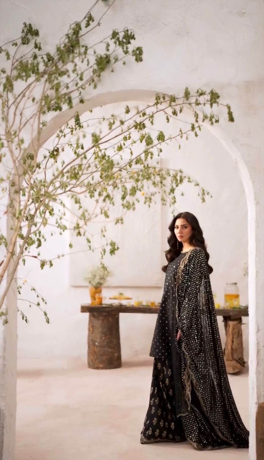 Heavy Faux Georgette With  Embroidery Sequence Work With Full Sleeve & Fully Flair Plazzo