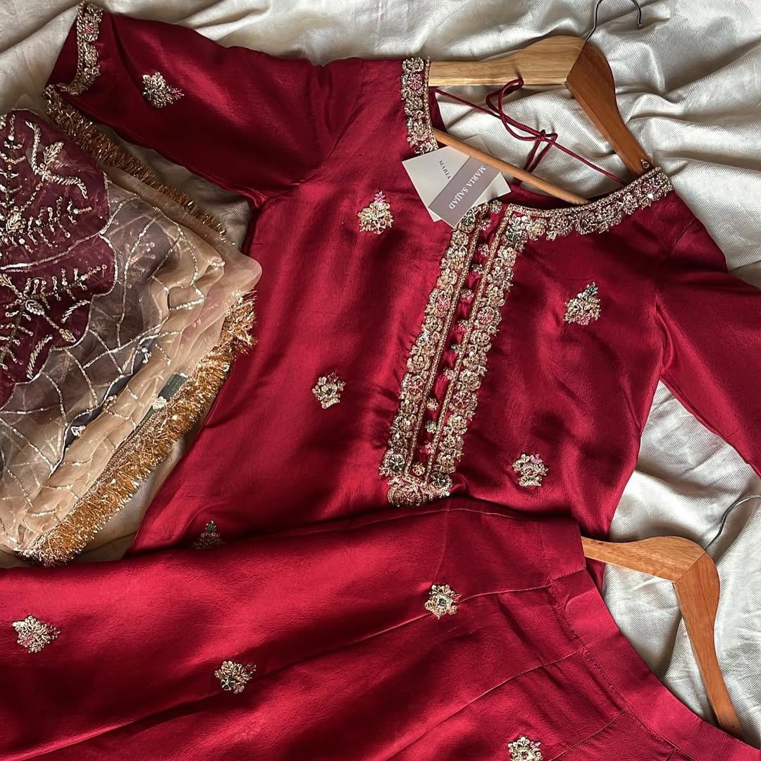 Designer Embroidery Work Palazzo Suit