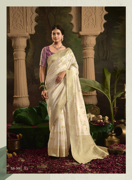 Pure Crepe Dola Silk with Zari Weaving & Unique Tassels Saree