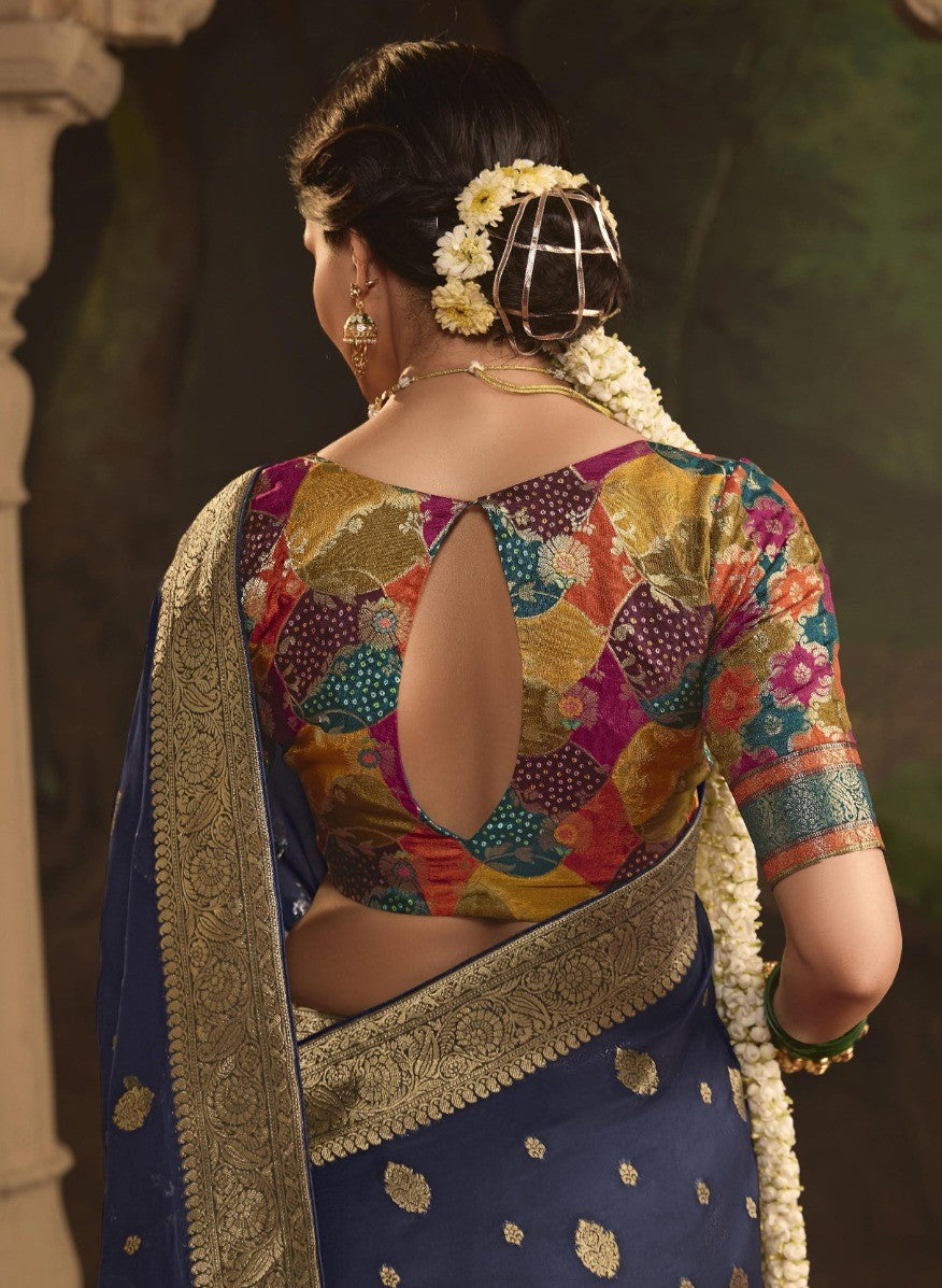 Pure Crepe Dola Silk with Zari Weaving & Unique Tassels Saree