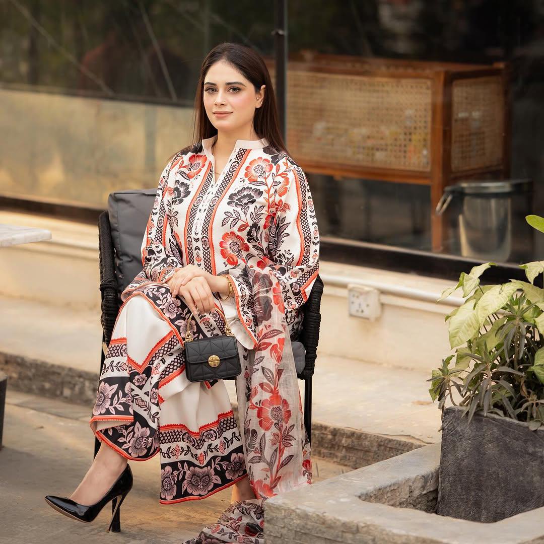 Trendy Pure American Crepe Digital Print Co-Ord Set with Chiffon Georgette Dupatta