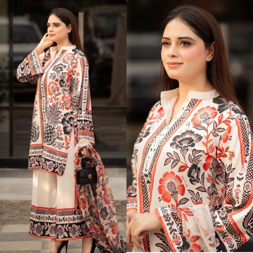 Trendy Pure American Crepe Digital Print Co-Ord Set with Chiffon Georgette Dupatta