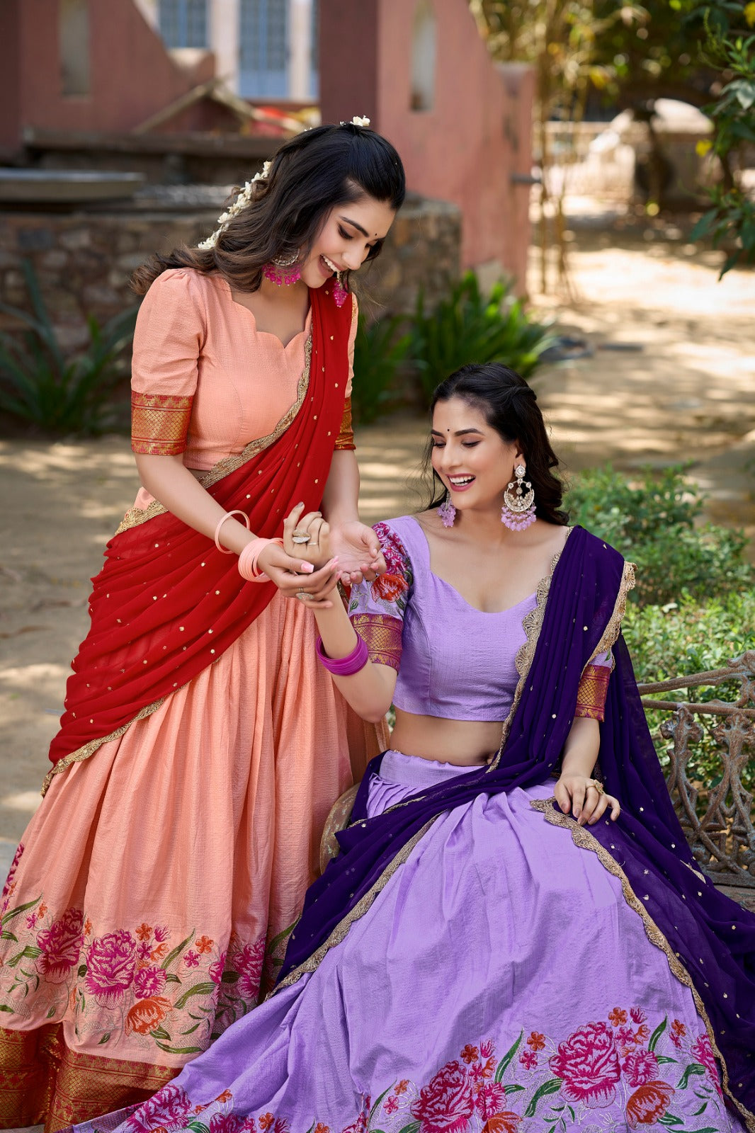 Embroidered Cotton Silk Lehenga Choli
