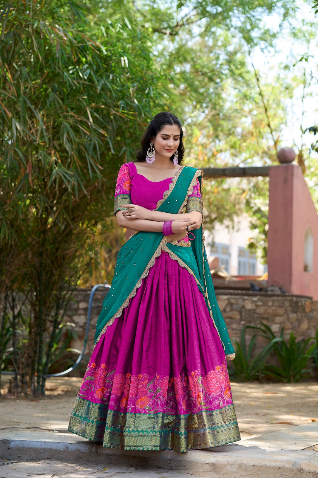 Embroidered Cotton Silk Lehenga Choli