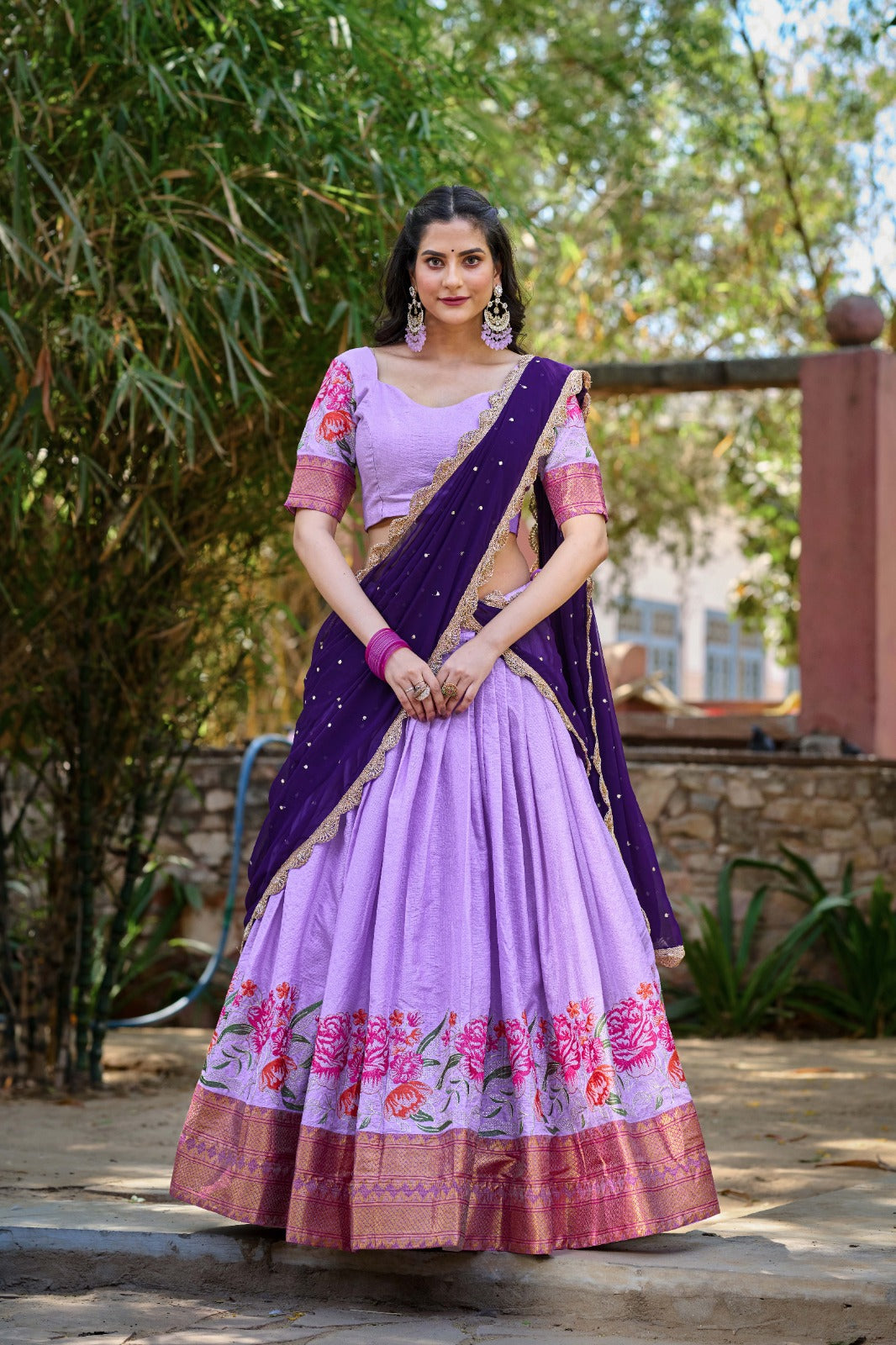 Embroidered Cotton Silk Lehenga Choli