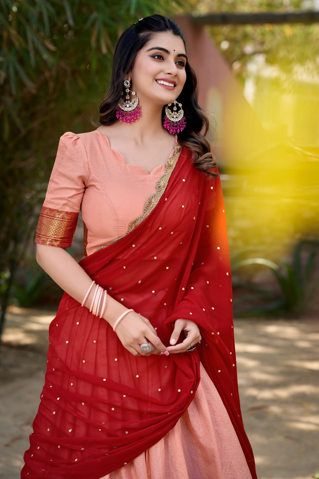 Embroidered Cotton Silk Lehenga Choli