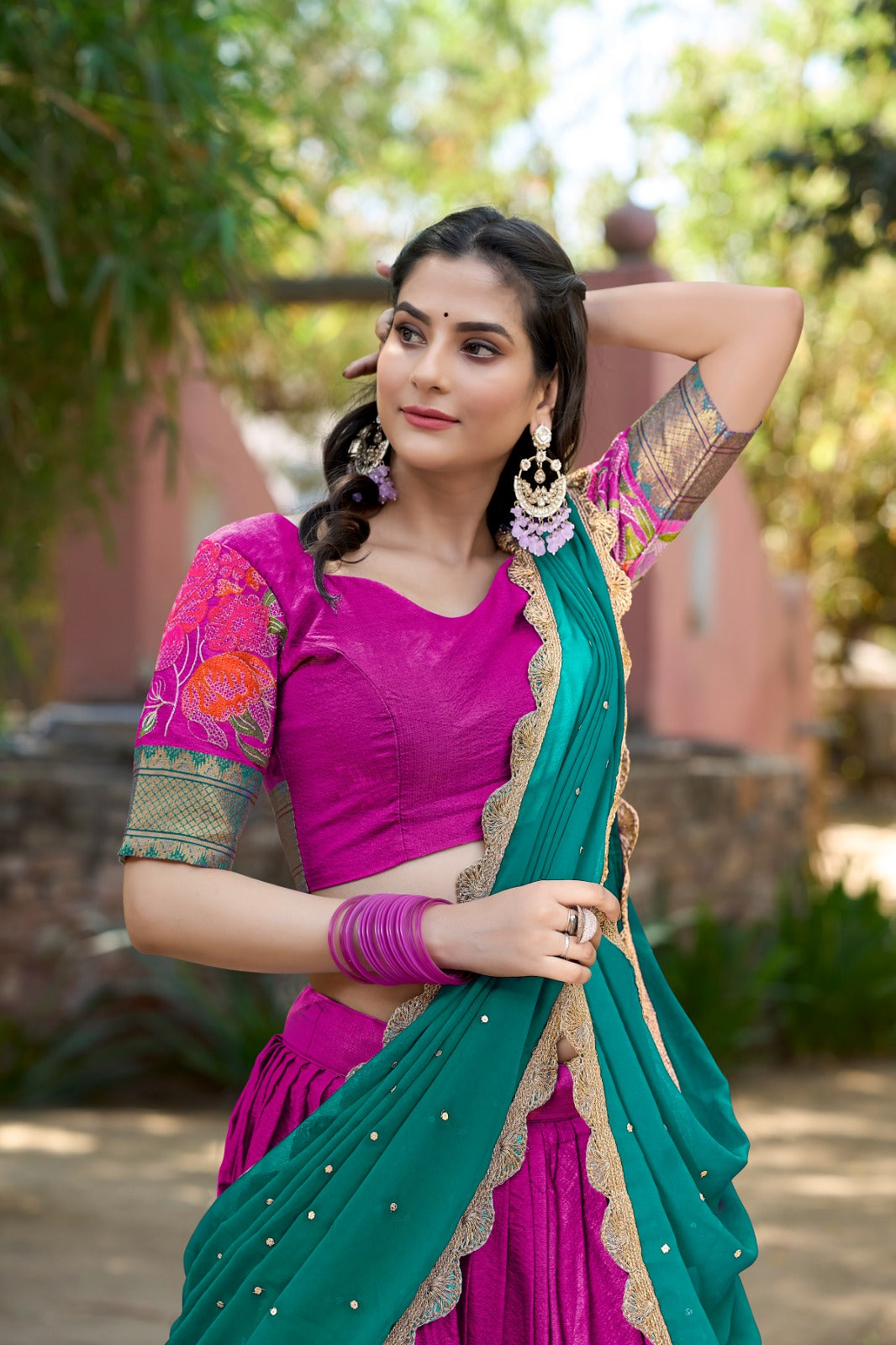 Embroidered Cotton Silk Lehenga Choli