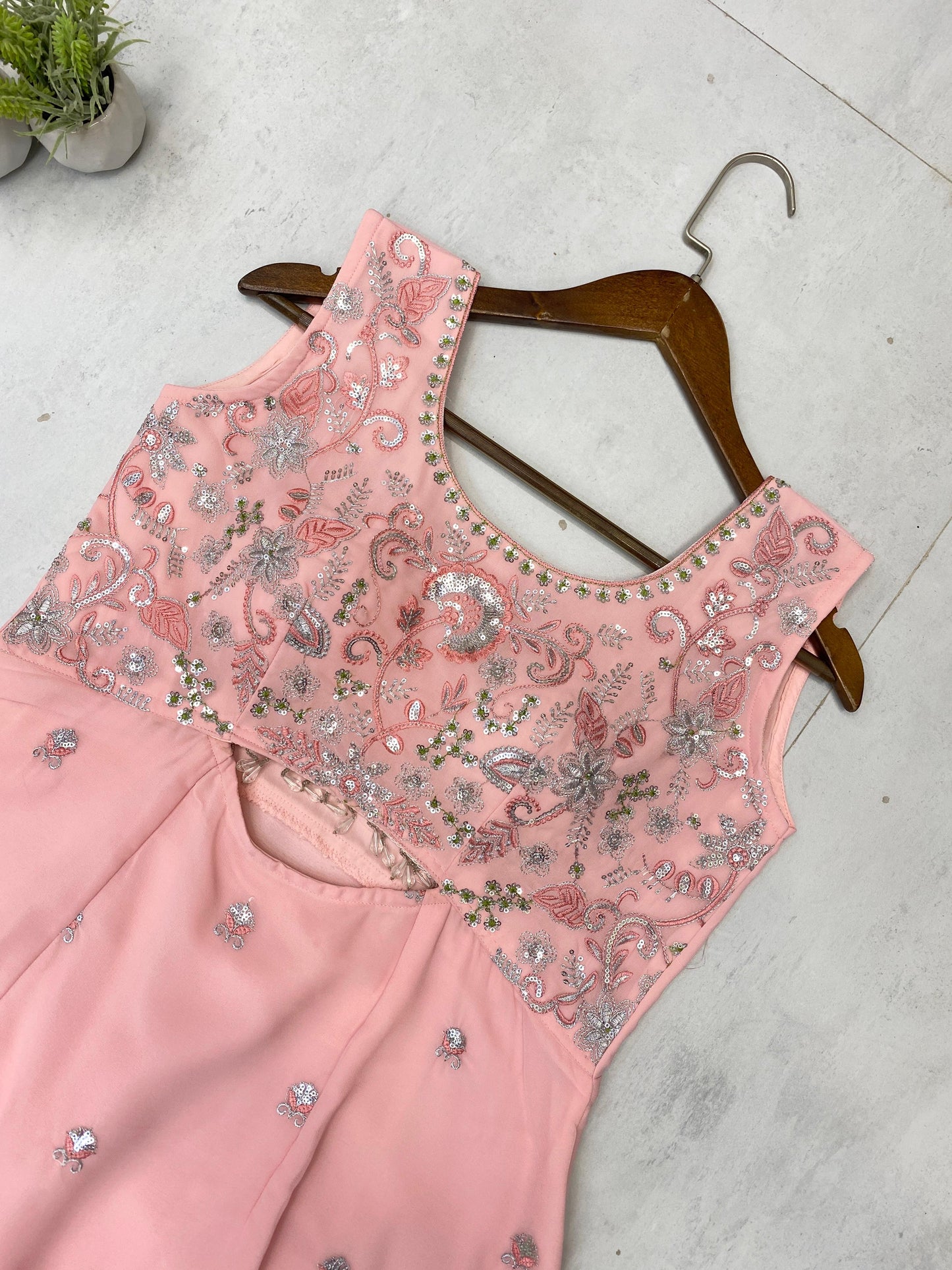Designer Indo Western Wear 3 Pieces set with Embroidery Sequence Work