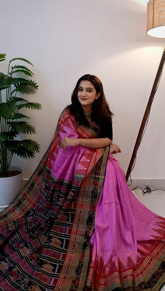 Elegant Khandua Mulberry Silk Pata Saree