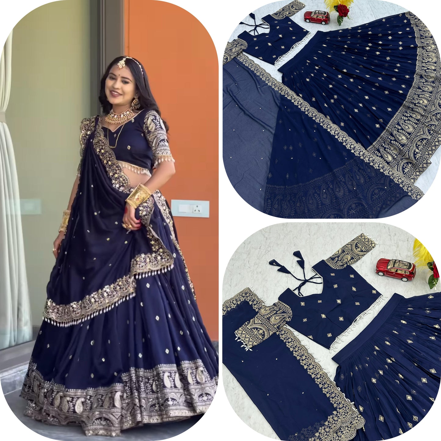 Heavy Embroidered Fox Georgette Lehenga Choli Set