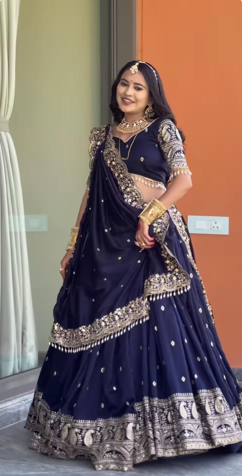 Heavy Embroidered Fox Georgette Lehenga Choli Set