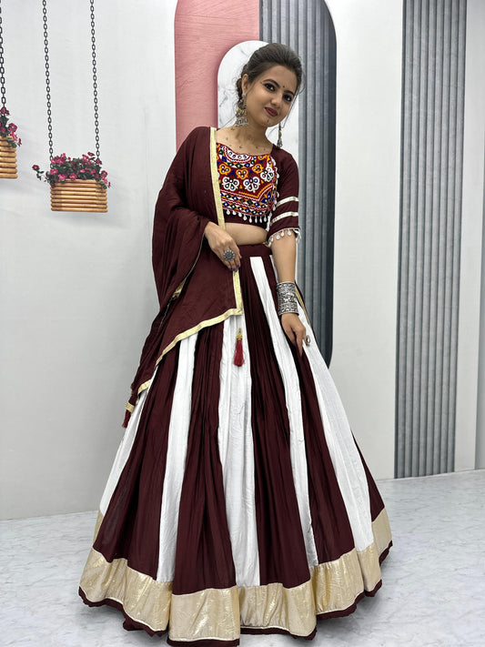 Navratri Special Cotton Lehenga Choli with 5 to 6 Mtr Flair