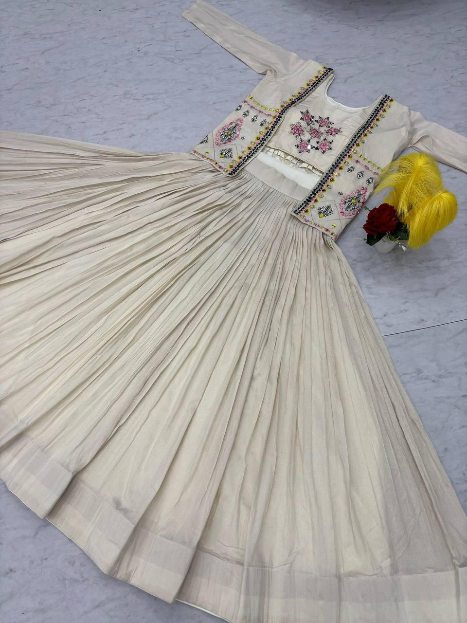 Pure Tissue Simmer Lehenga Choli with Real Handwork and Diamond Work Jacket