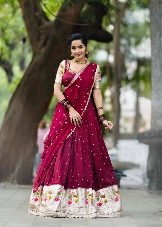 Faux Georgette Lehenga Choli with Embroidery Sequence Work