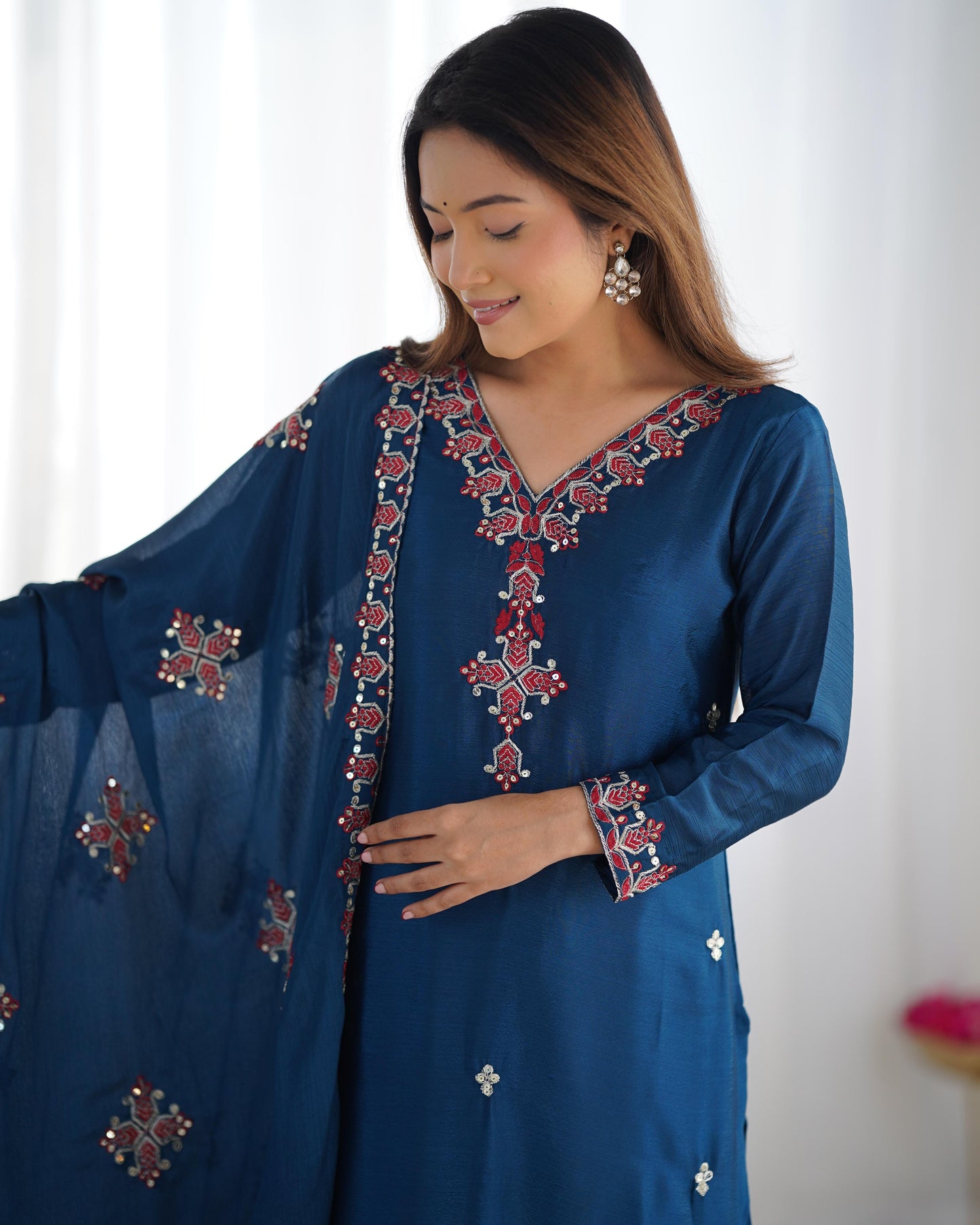 Women's Heavy Embroidery Top Bottom with Dupatta