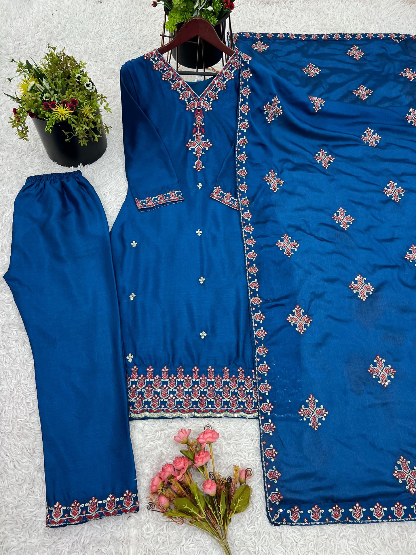 Women's Heavy Embroidery Top Bottom with Dupatta